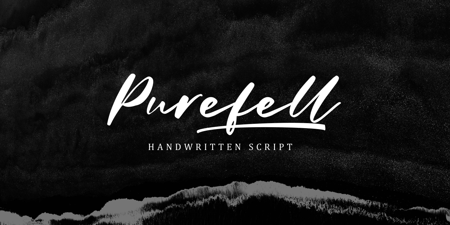 Ejemplo de fuente Purefell Script Regular